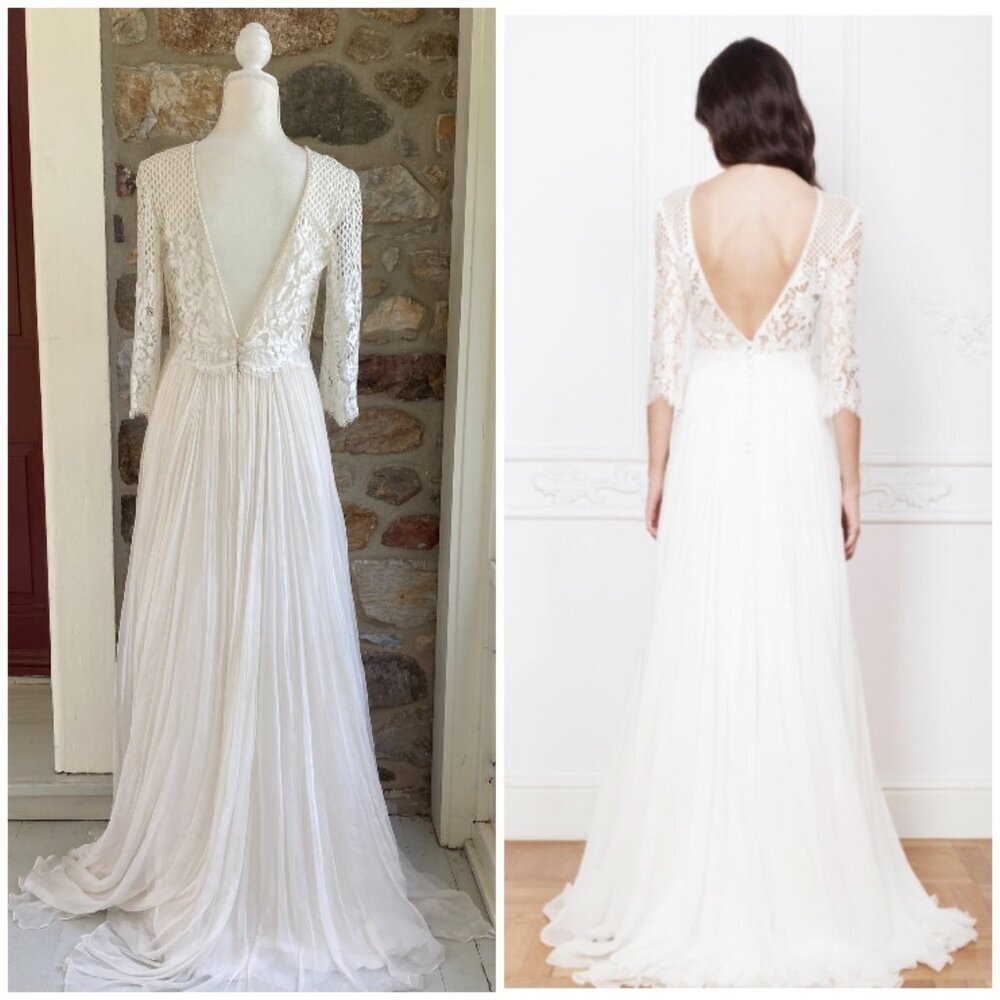 Atelier Devine Amal Wedding Dress Gown Long Sleeve - Picture 10 of 12